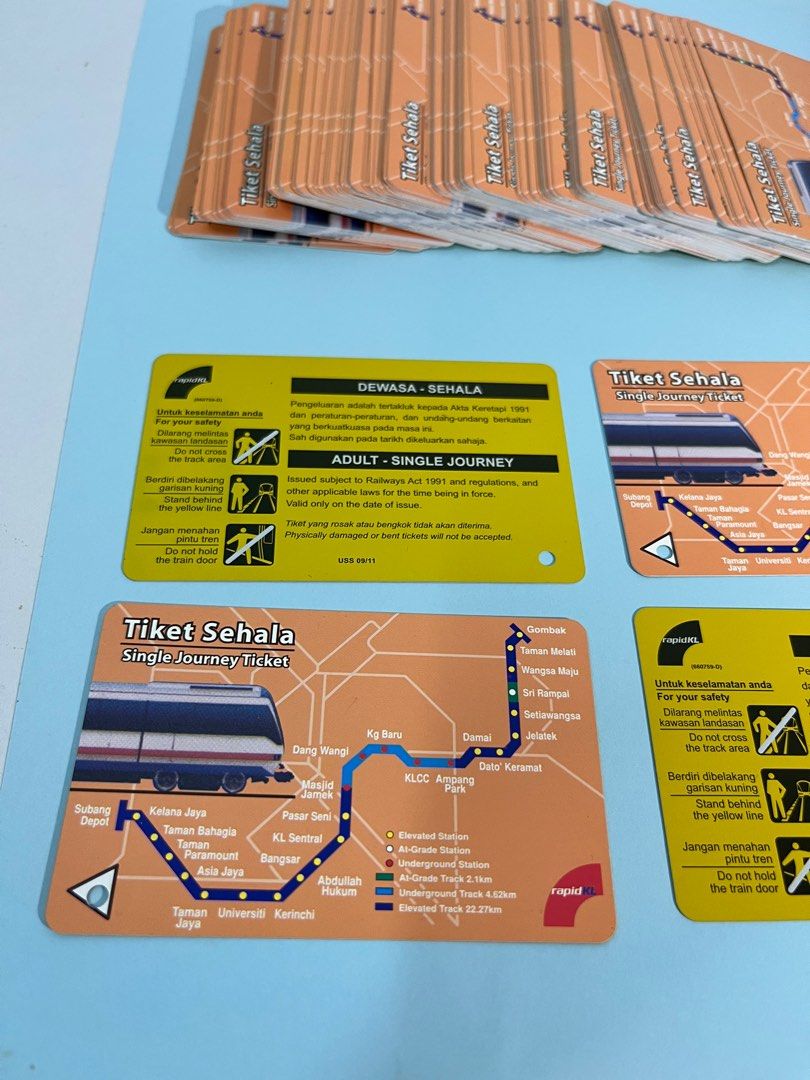 Old RapidKL Lrt Ticket, Hobbies & Toys, Collectibles