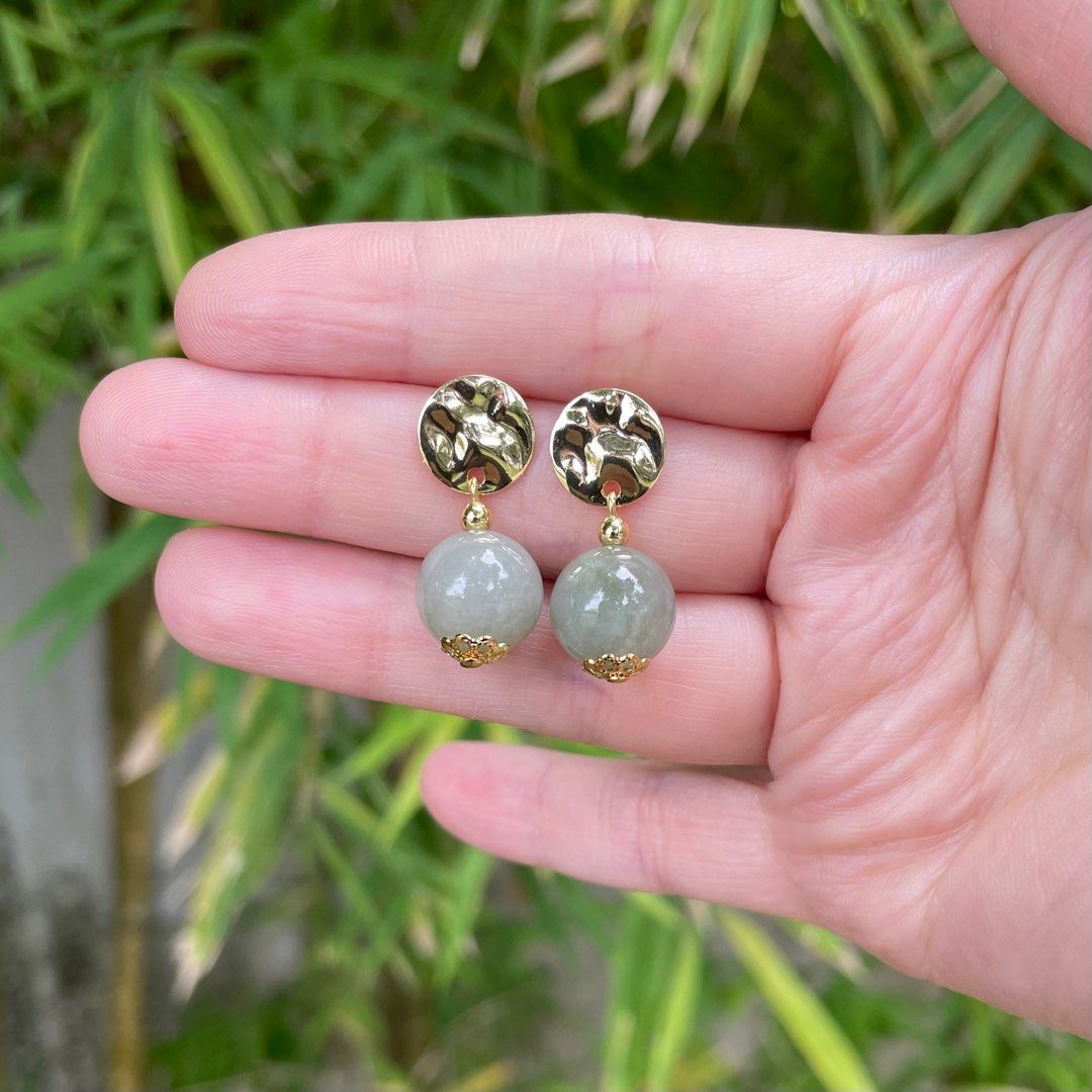 Olive green stud shop earrings