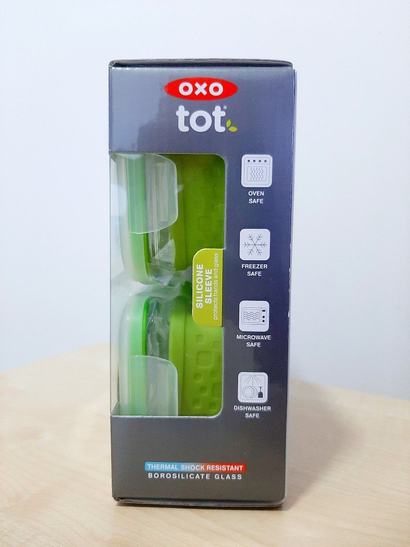 Oxo tot glass baby blocks discount with silicone sleeves