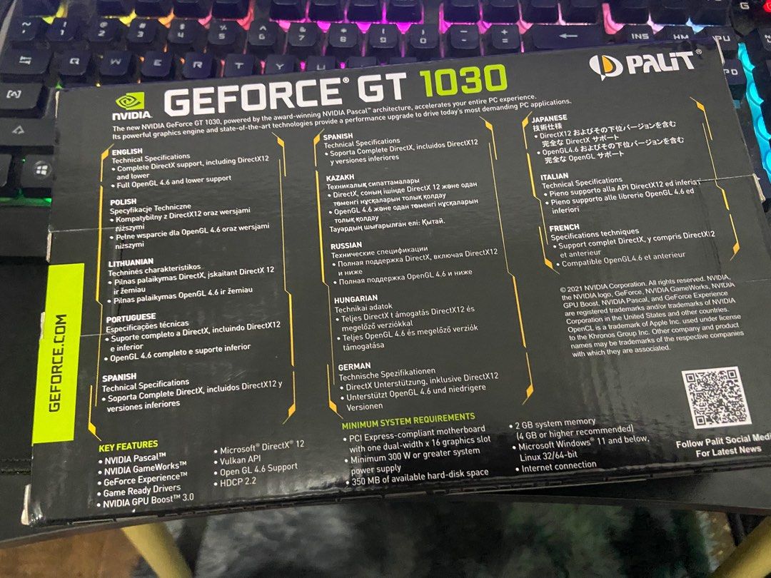 PALIT GEFORCE GT1030 2gb (brand new) (Category: Computer Parts) located in Quezon City. Submitted by rushcanon (Listing ID 1230117749, Image 2). Description: Brandnew P5000 (P5750 mall price) Meetups sm north ONLY Can do shipping Sf shouldered by buyer.