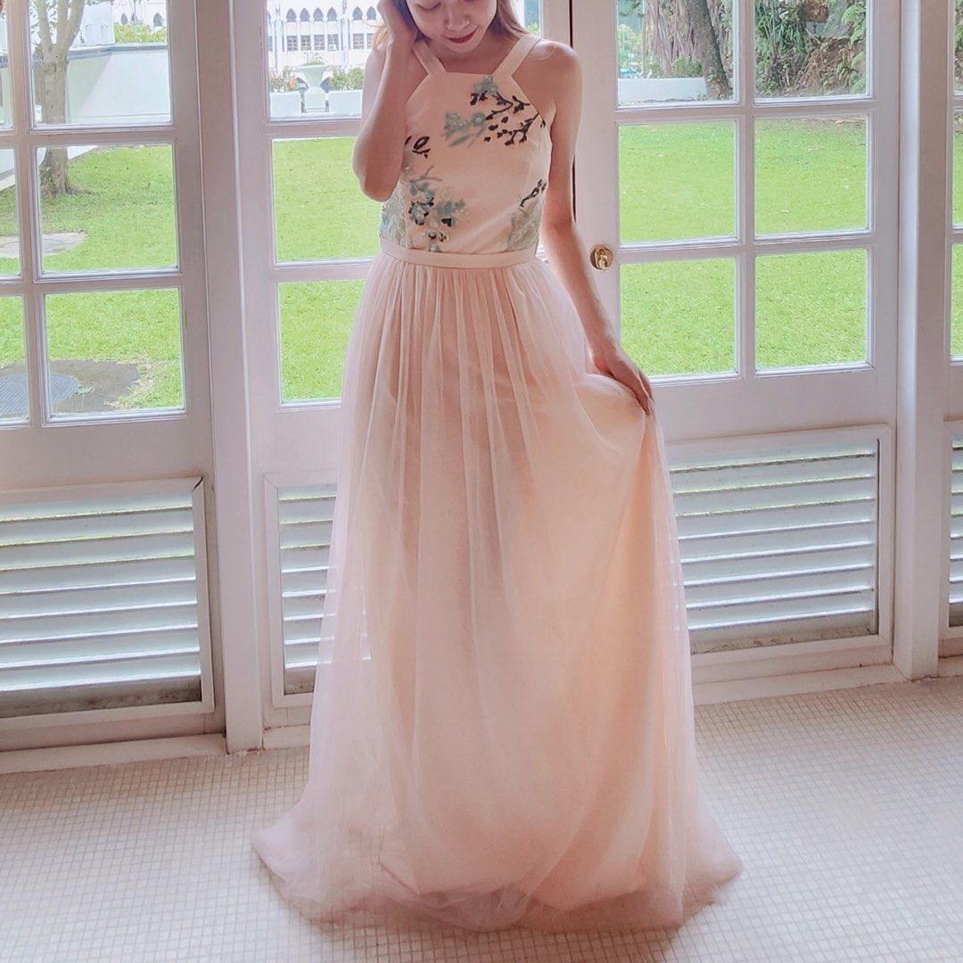Peach dinner dress sale
