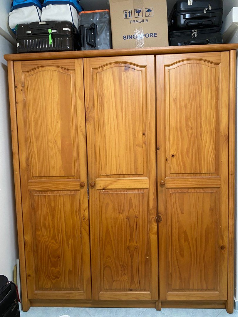 Pine wood wardrobe, Furniture & Home Living, Furniture, Shelves