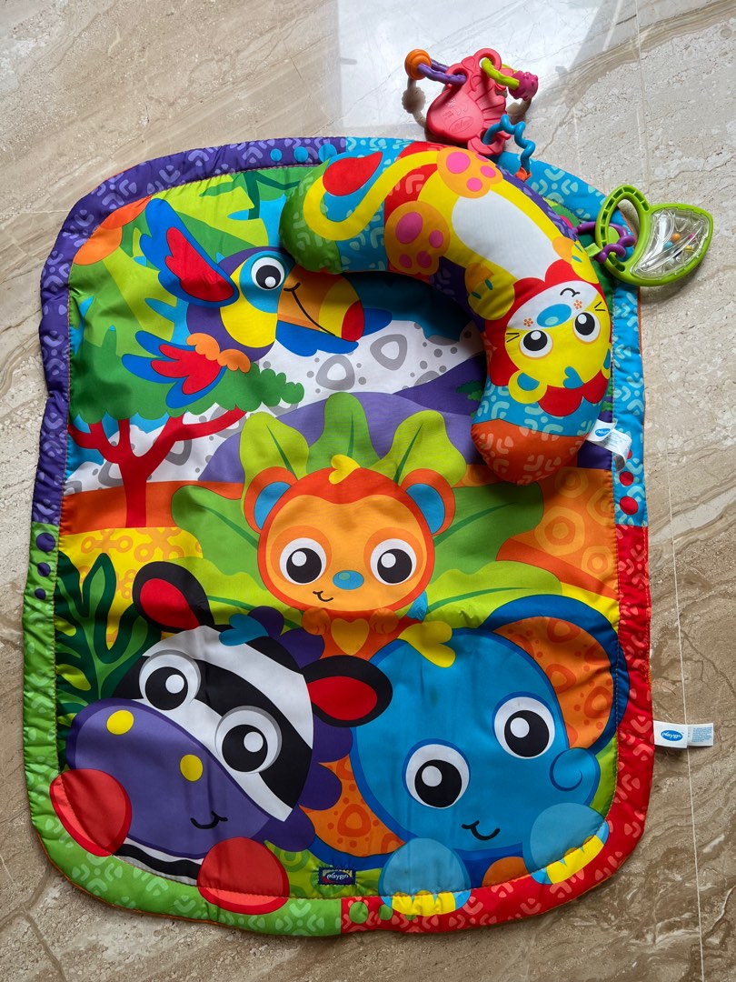 Playgro zoo play time tummy time mat and pillow sale