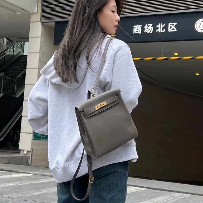 Pre order: Leather Backpack like hermes Kelly ado backpack Bag