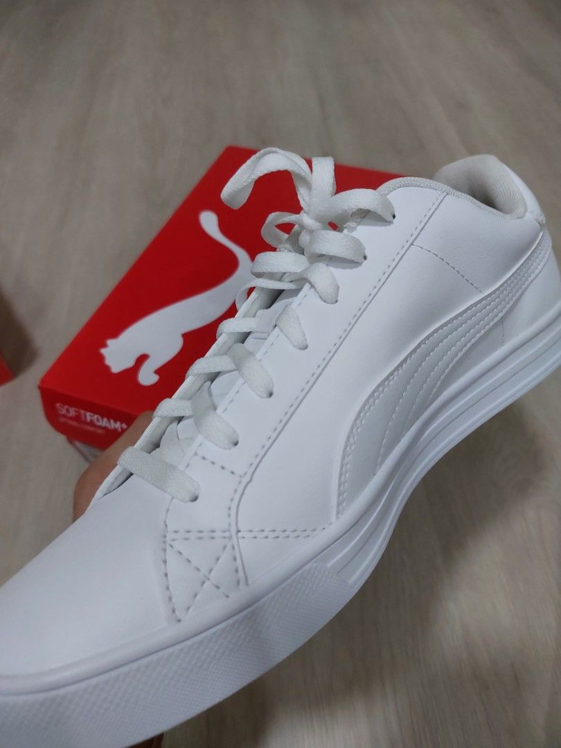 Puma V2 Smash Leather All White Men s Fashion Footwear Sneakers