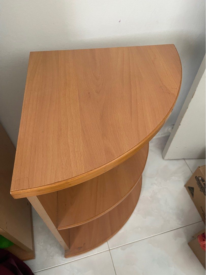 Quarter circle corner wooden shelves shelf, Furniture & Home Living