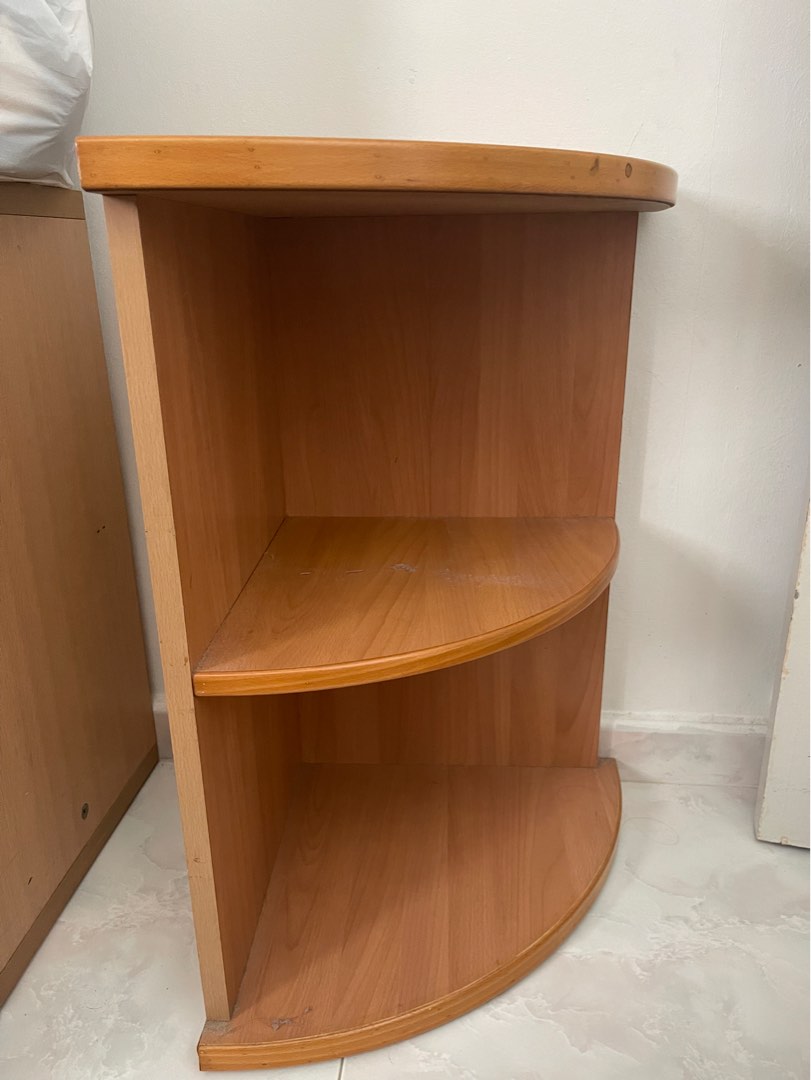 Quarter circle corner wooden shelves shelf, Furniture & Home Living