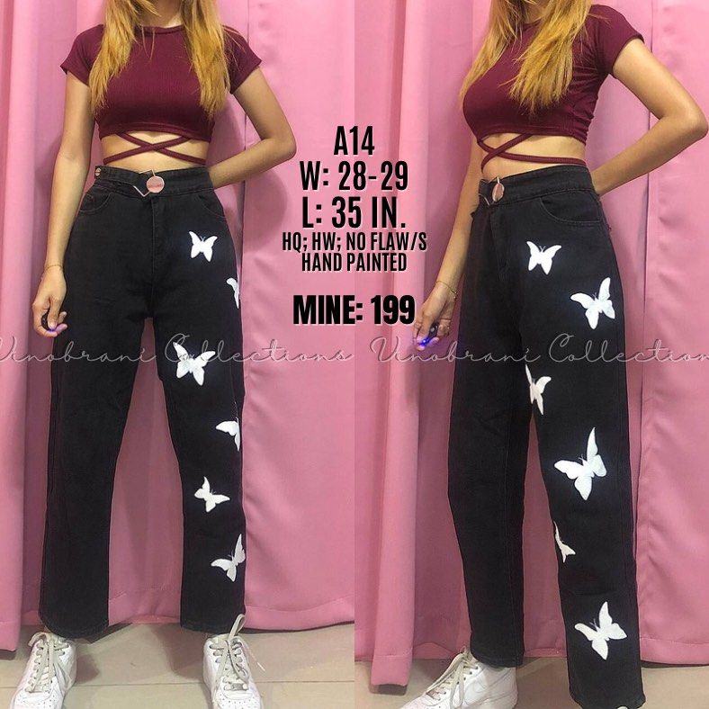 Cotton Cargo Pants Hand Painted