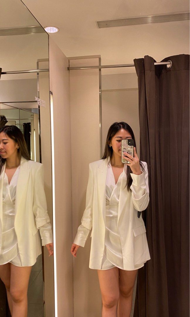 [Rent] ZARA White Blazer and Pants on Carousell
