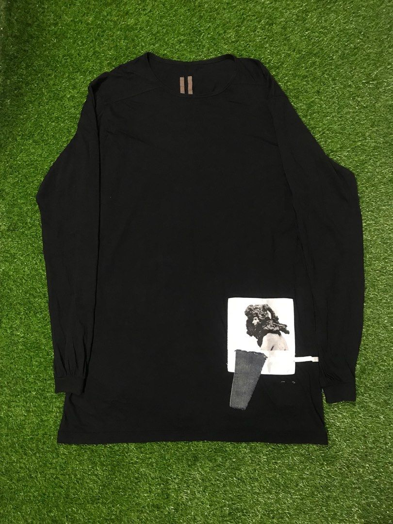 RICK OWENS DRKSHDW LONG SLEEVE LEVEL PATCH TEE, Luxury, Apparel on ...