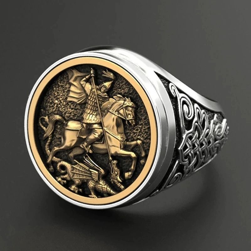 Gold ring online with roman soldier