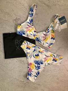 含吊牌全新）Roxy花卉肩帶高腰比基尼 #23初夏時尚 #23吃土季