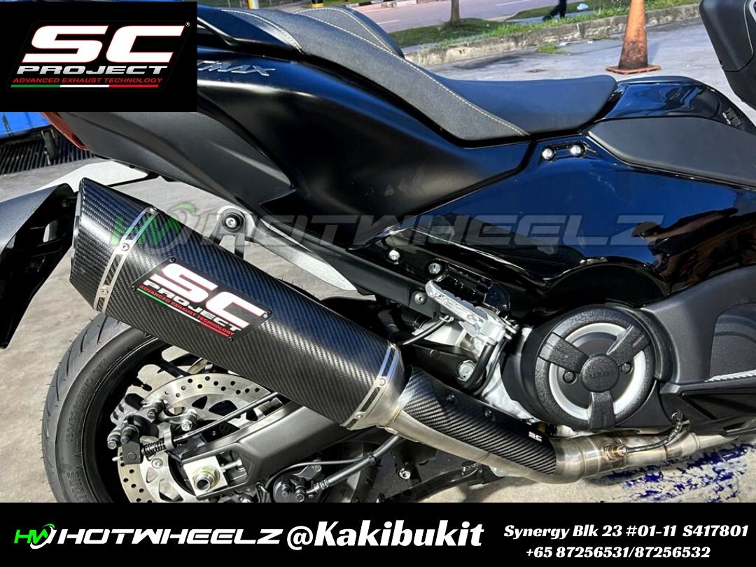 SC PROJECT TMAX 560 2020-2023 SX/ DX FULL SYSTEM CARBON EXHAUST ...