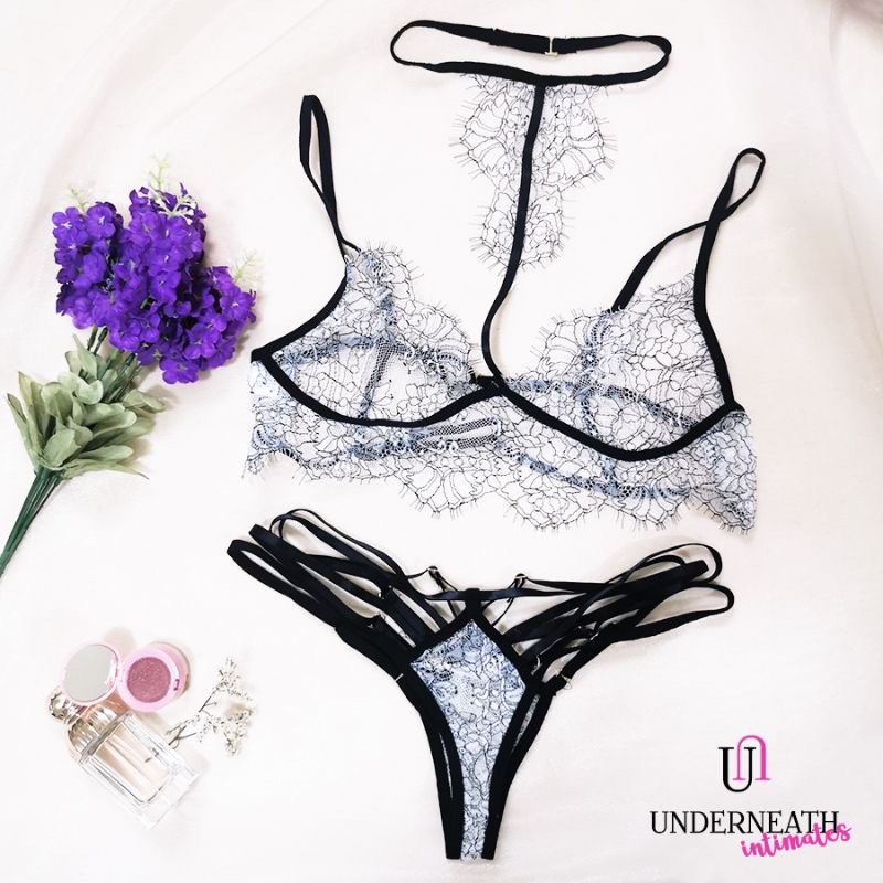 See-through lace lingerie set, Women's Fashion, Undergarments ...