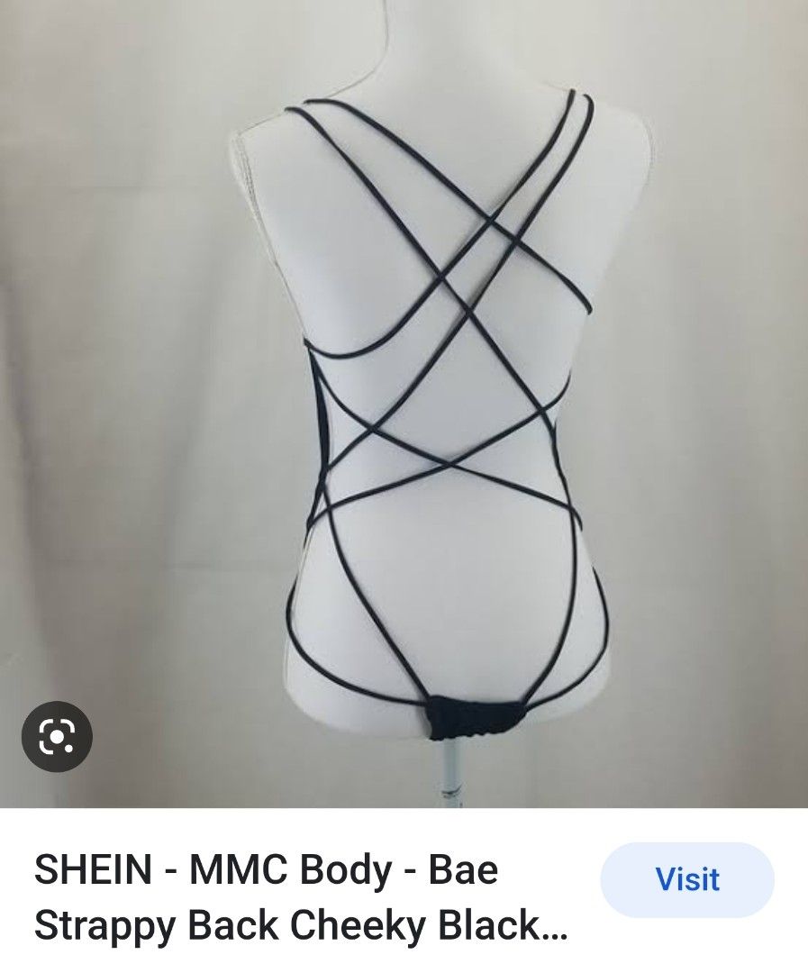 SHEIN BAE Strappy Open-Back Cheeky Bodysuit
