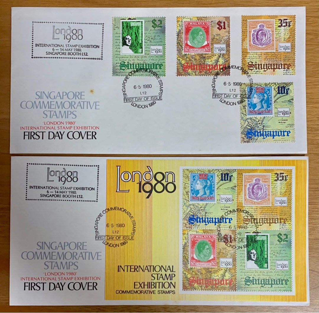 Singapore 1980 London Exh FDC covers Pair - Straits stamps in stamp ...