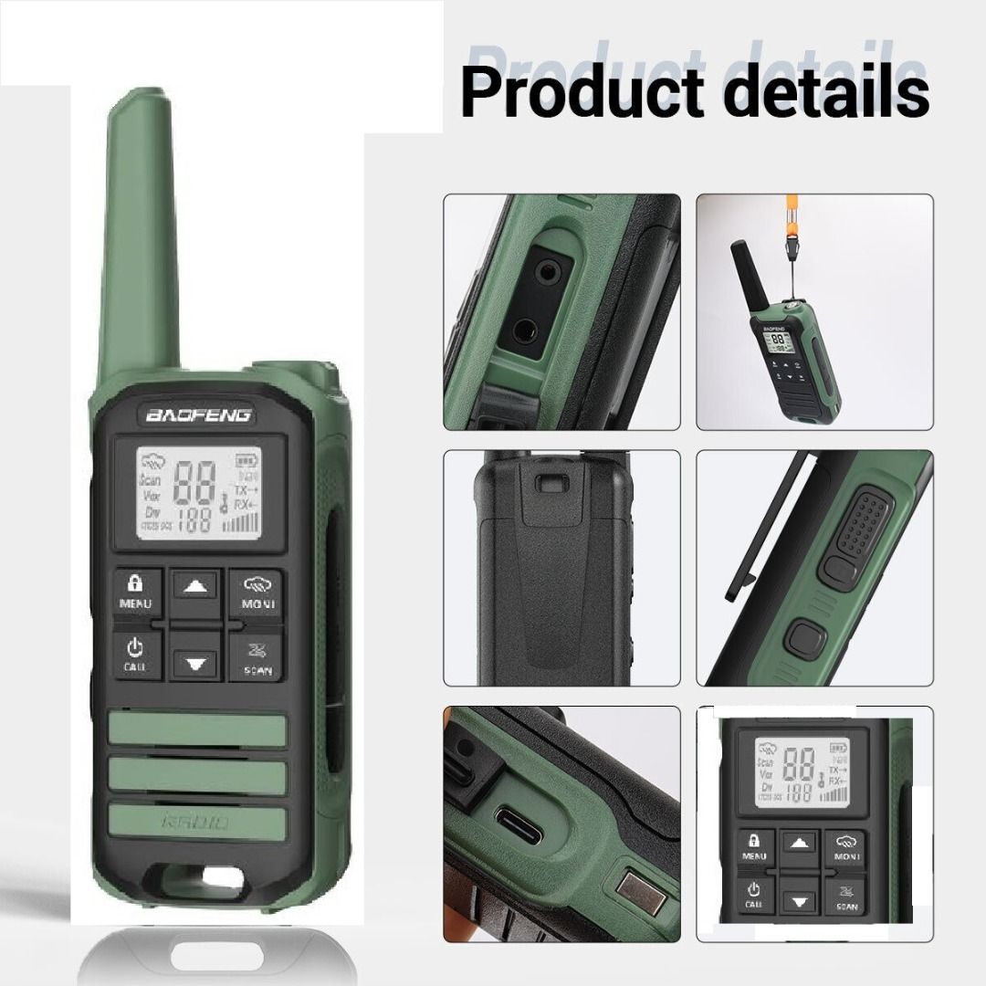 Singapore ready stock, 2023 model, 2pcs Baofeng FR-22A Mini Walkie ...