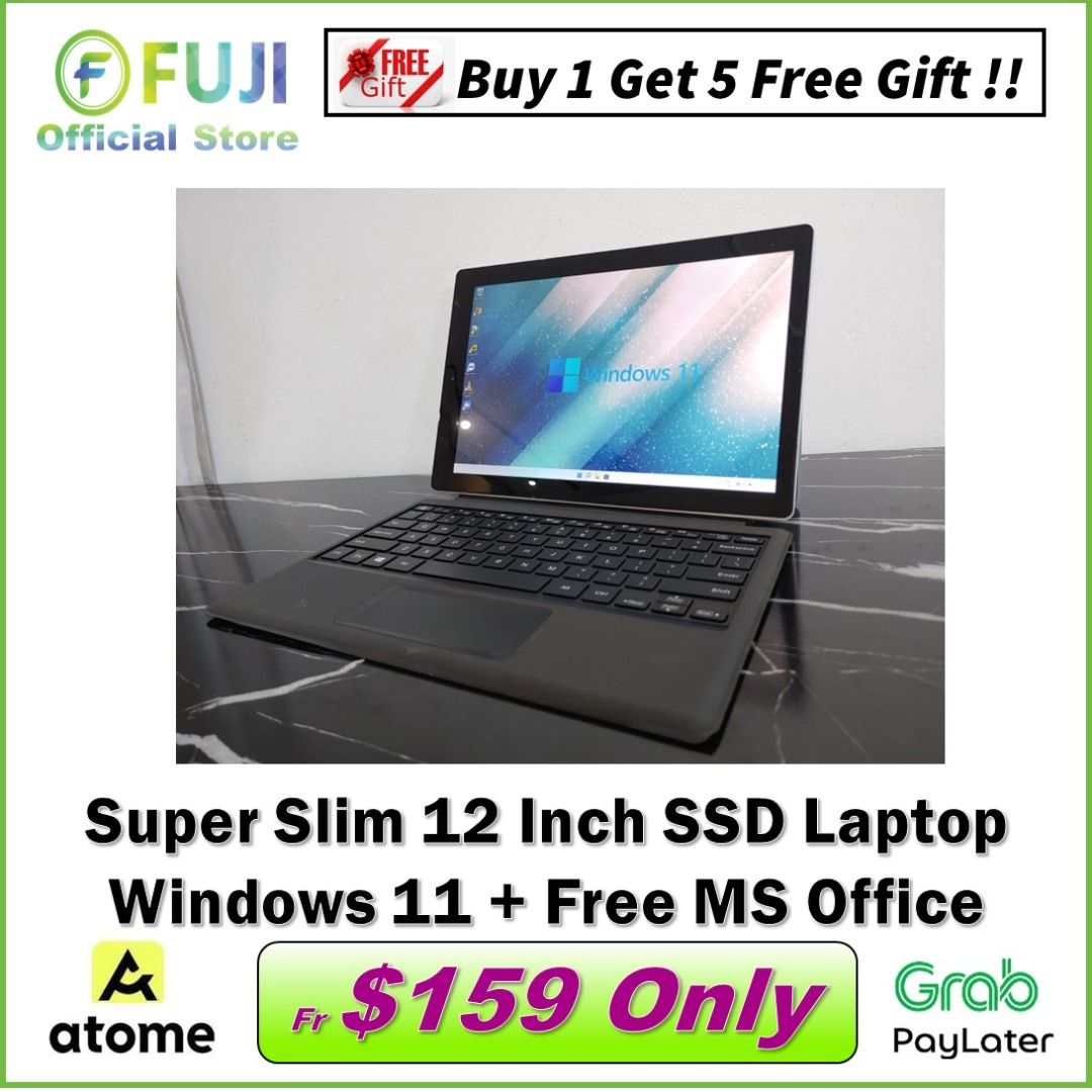 Slim 12.2 Inch SSD Laptop - 12.2 Inch Touch Screen - 64GB SSD Drive ...