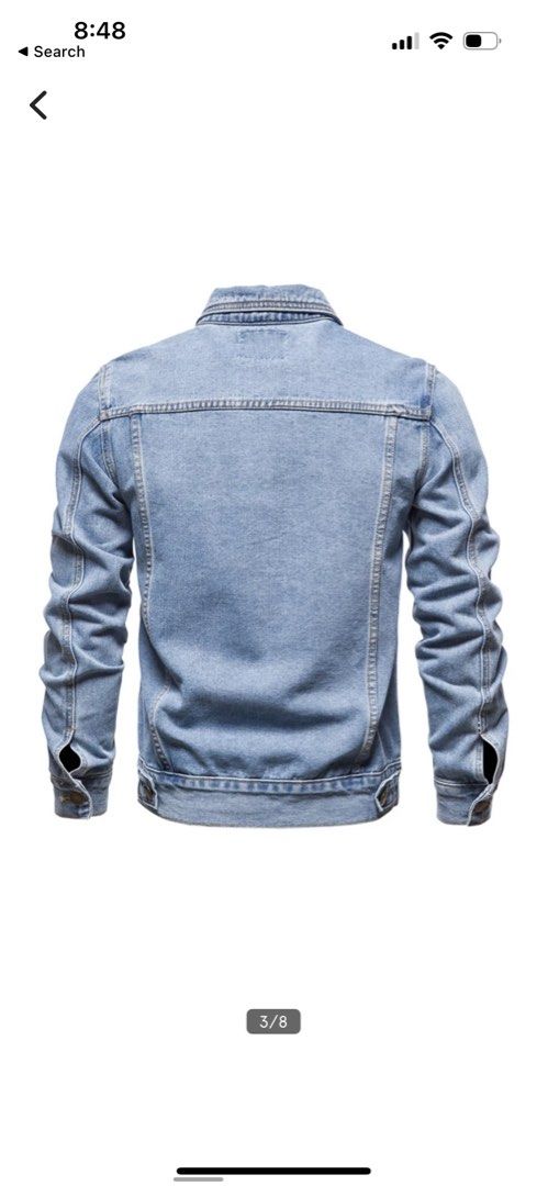 Mens fitted denim jacket top