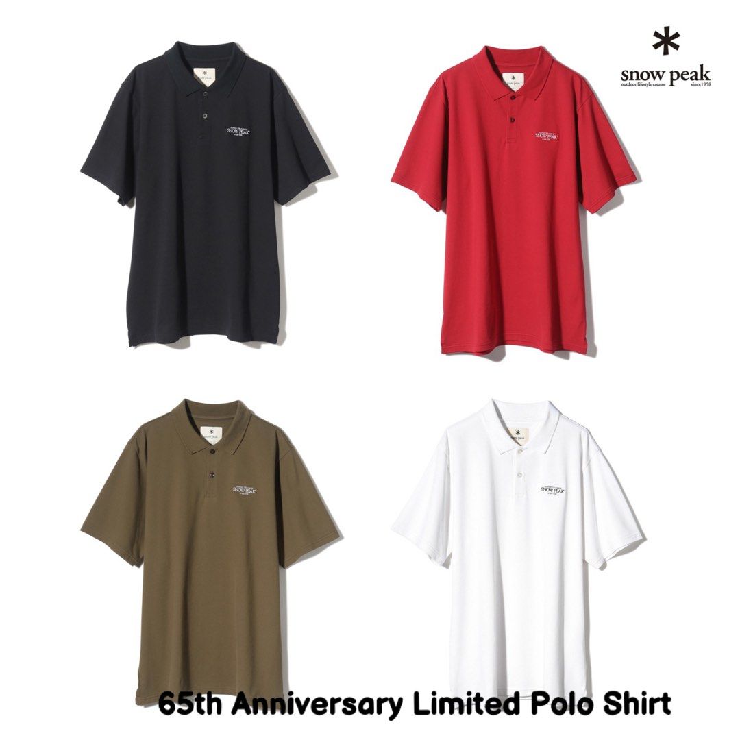 snow peak 65th Anniversary Limited Polo Shirt TH65-SW-23SU801, 男