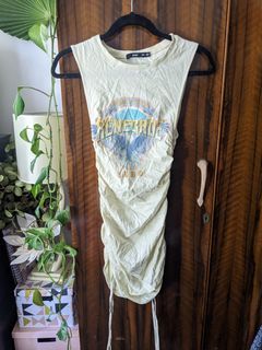 Sportsgirl Renegade Yellow Ruched mini Dress