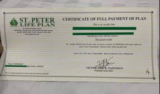 St. Peter Cremation service Fully paid