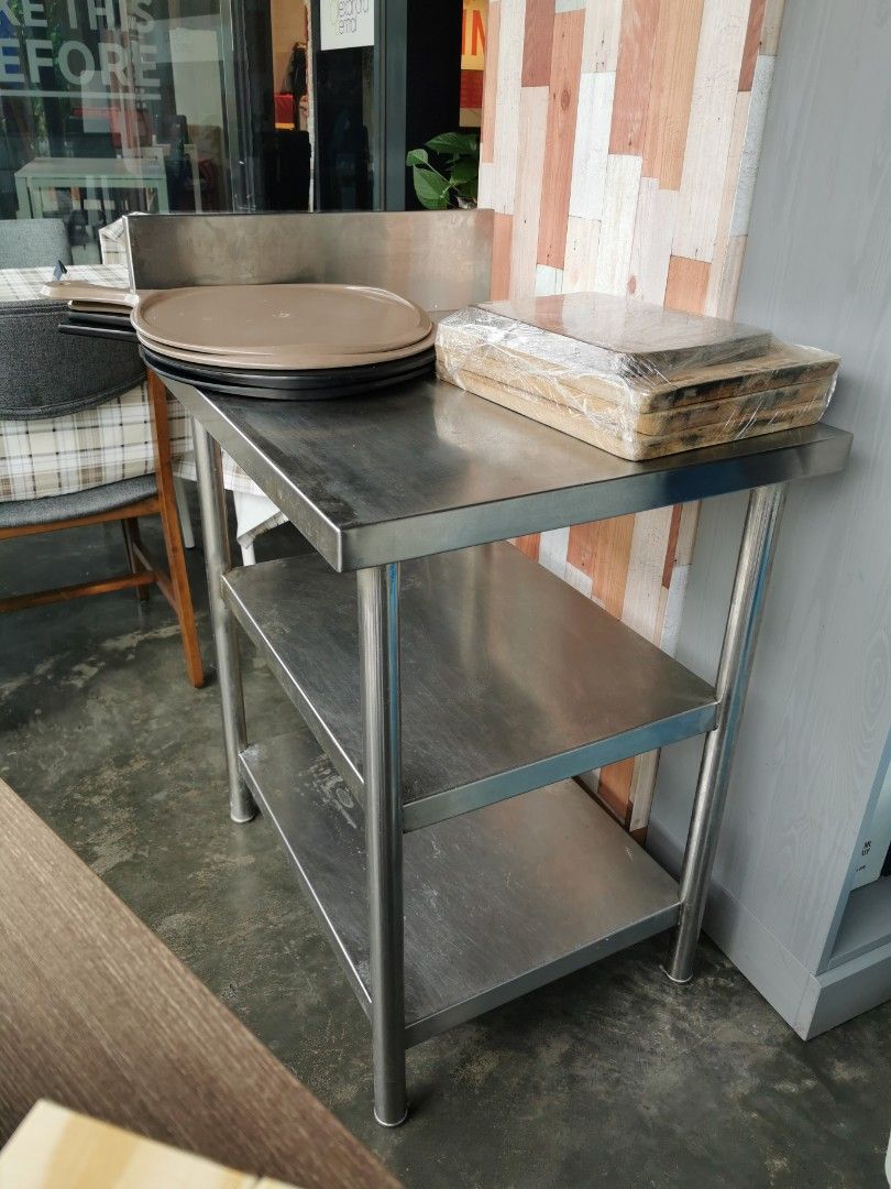 Stainless Steel Service Side Table, Furniture & Home Living, Furniture