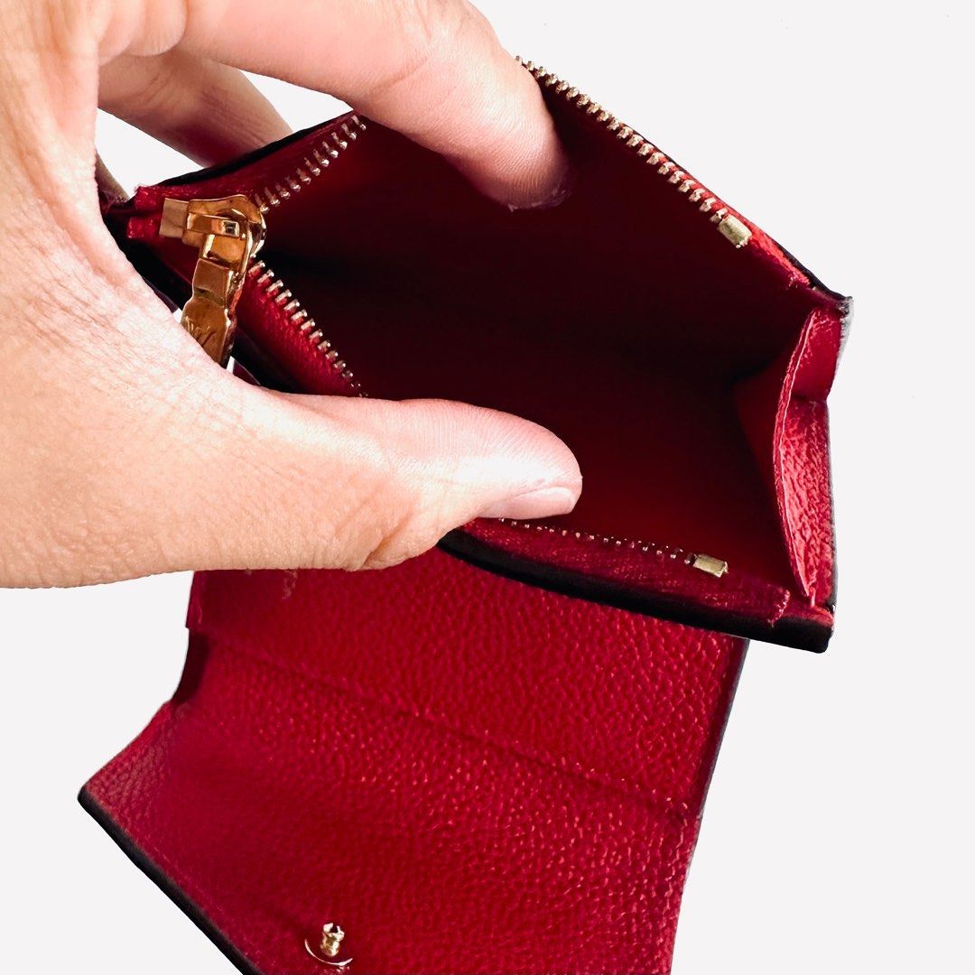 Louis Vuitton Zoe Compact Wallet Purse in Scarlet Red Empreinte - SOLD