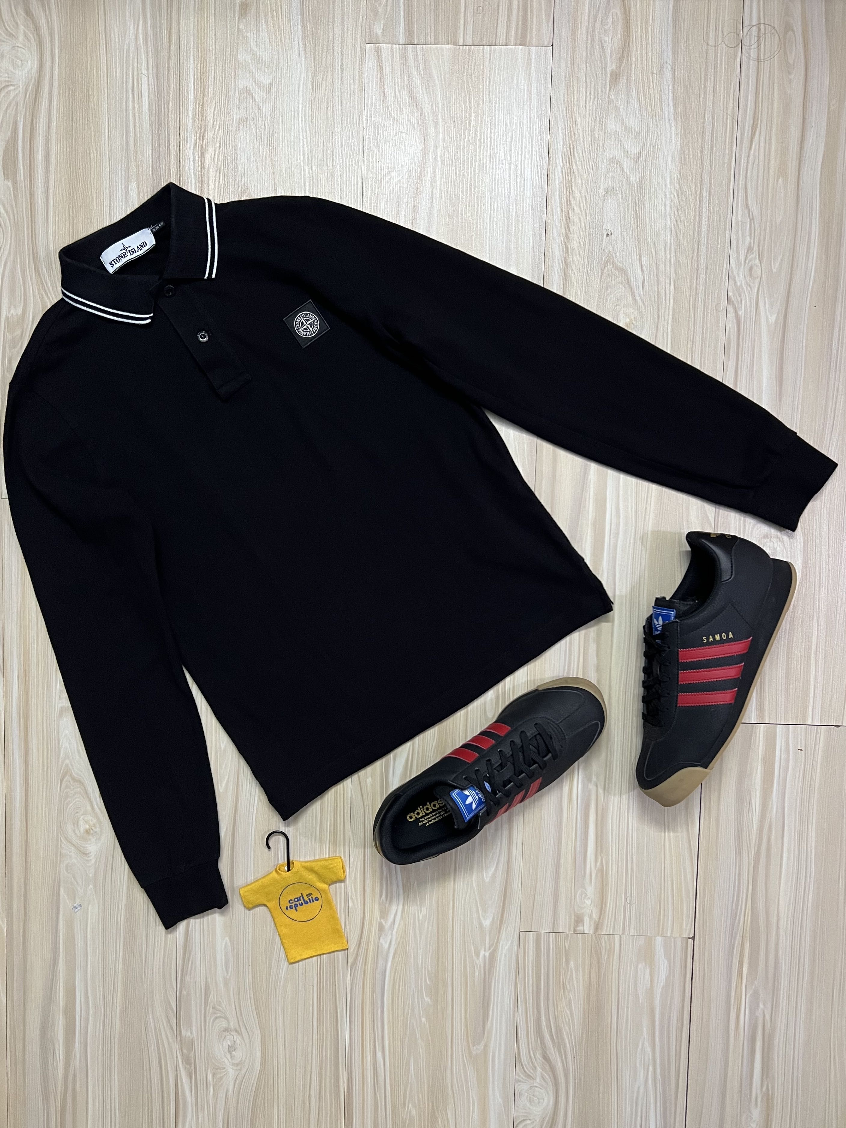 Stone island long new arrivals sleeve polo sale
