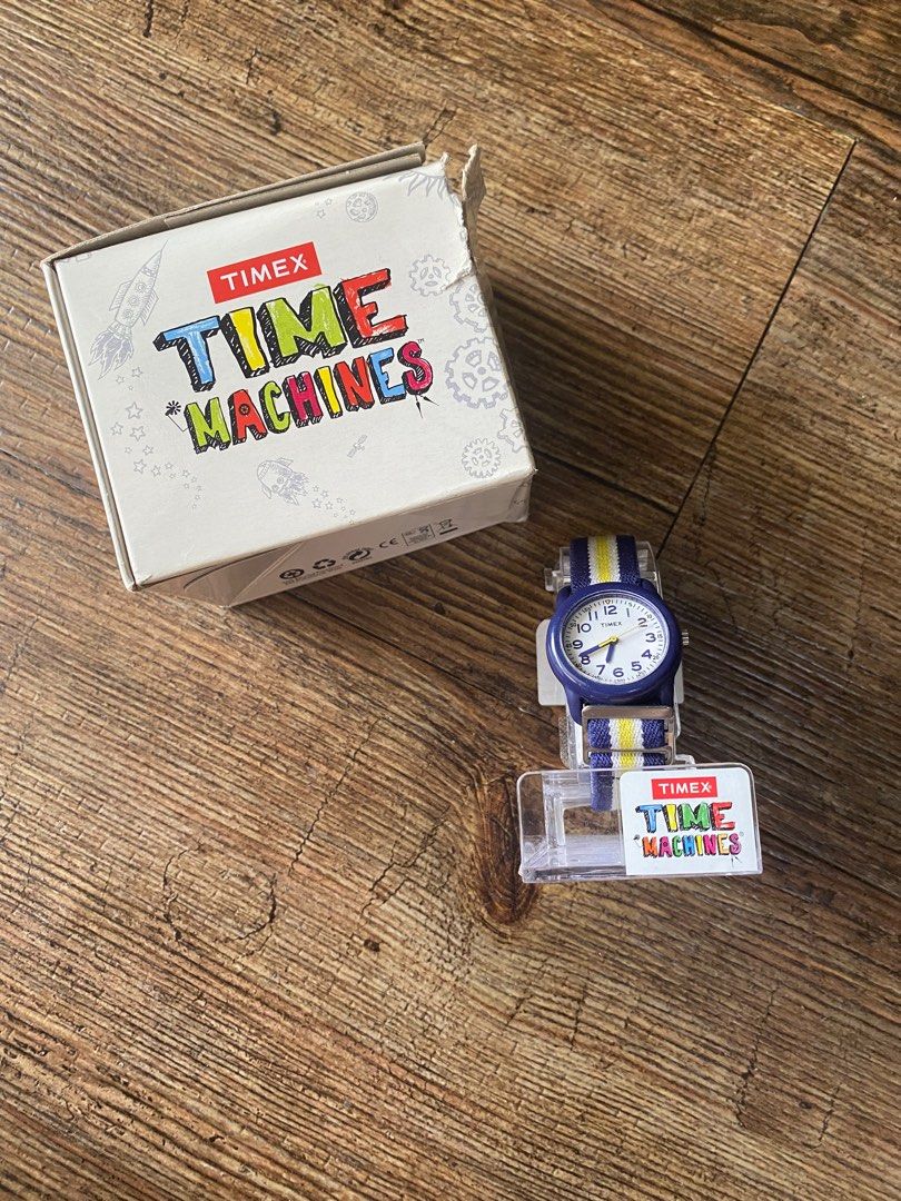 Timex boys time machines analog elastic fabric strap top watch