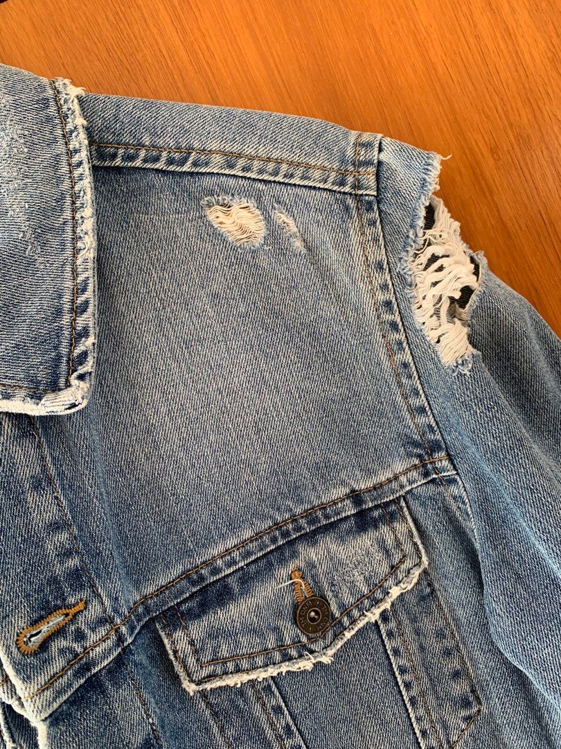 Topman distressed outlet denim jacket