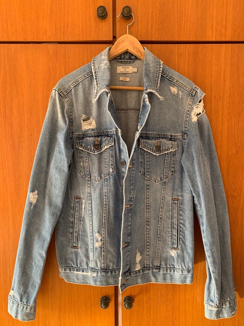 Topman distressed clearance denim jacket