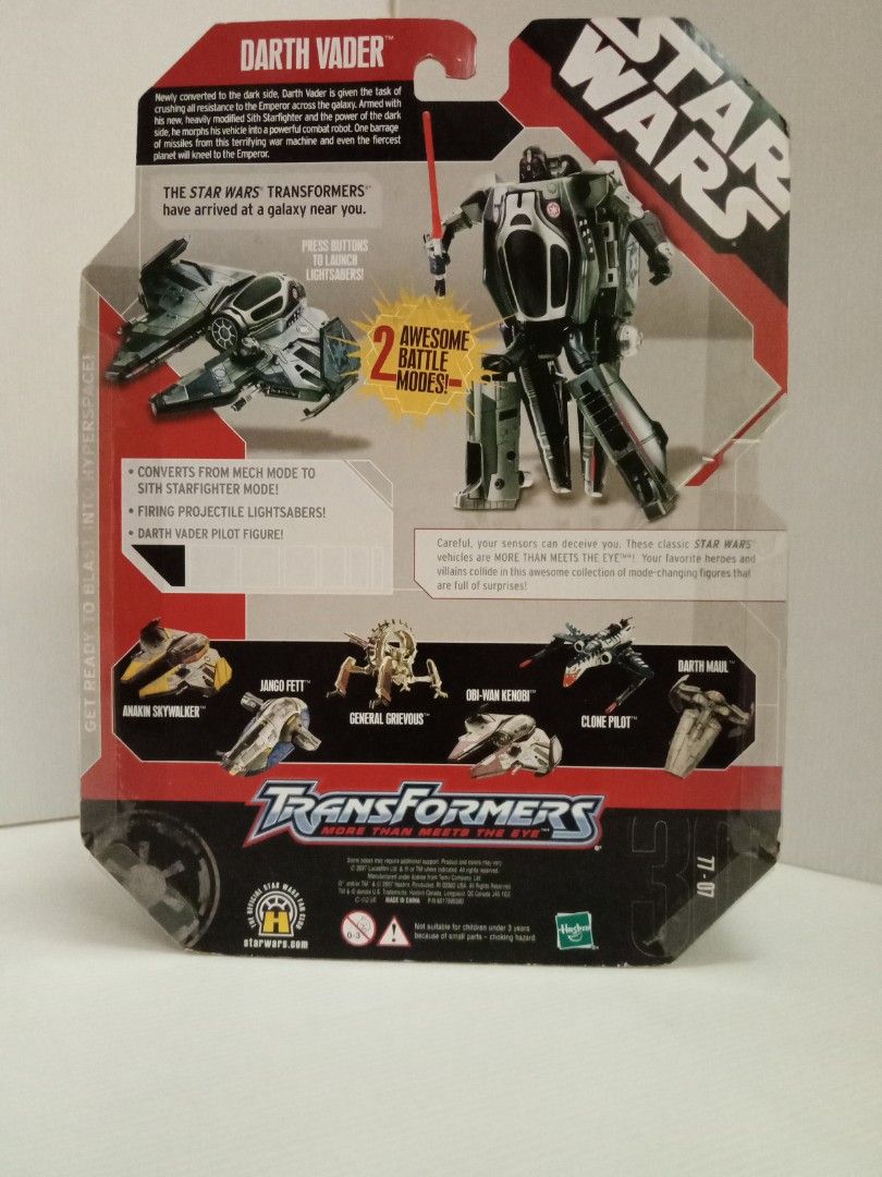 Transformers x Star Wars Darth Vader Sith Starfighter, Hobbies & Toys, Toys & Games on Carousell