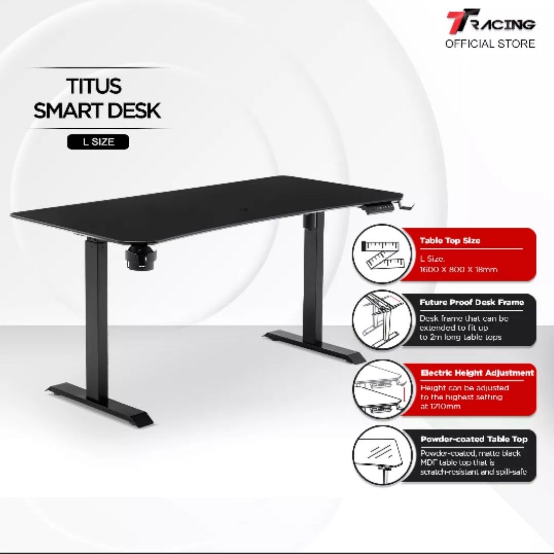 TTRACING Titus Standing Desk Gaming Table Height Adjustable Furniture 