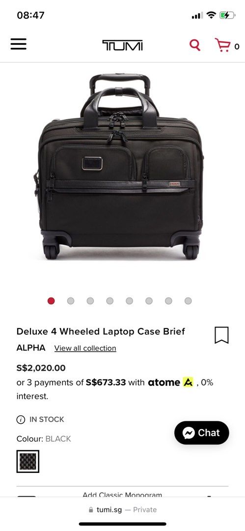 Deluxe 4 Wheeled Laptop Case Brief