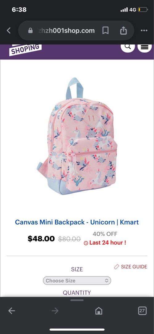 Mini backpack kmart clearance