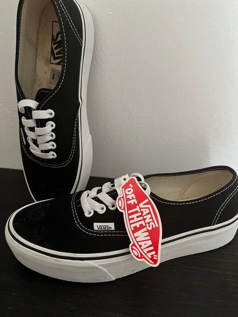 White vans top platform sneakers