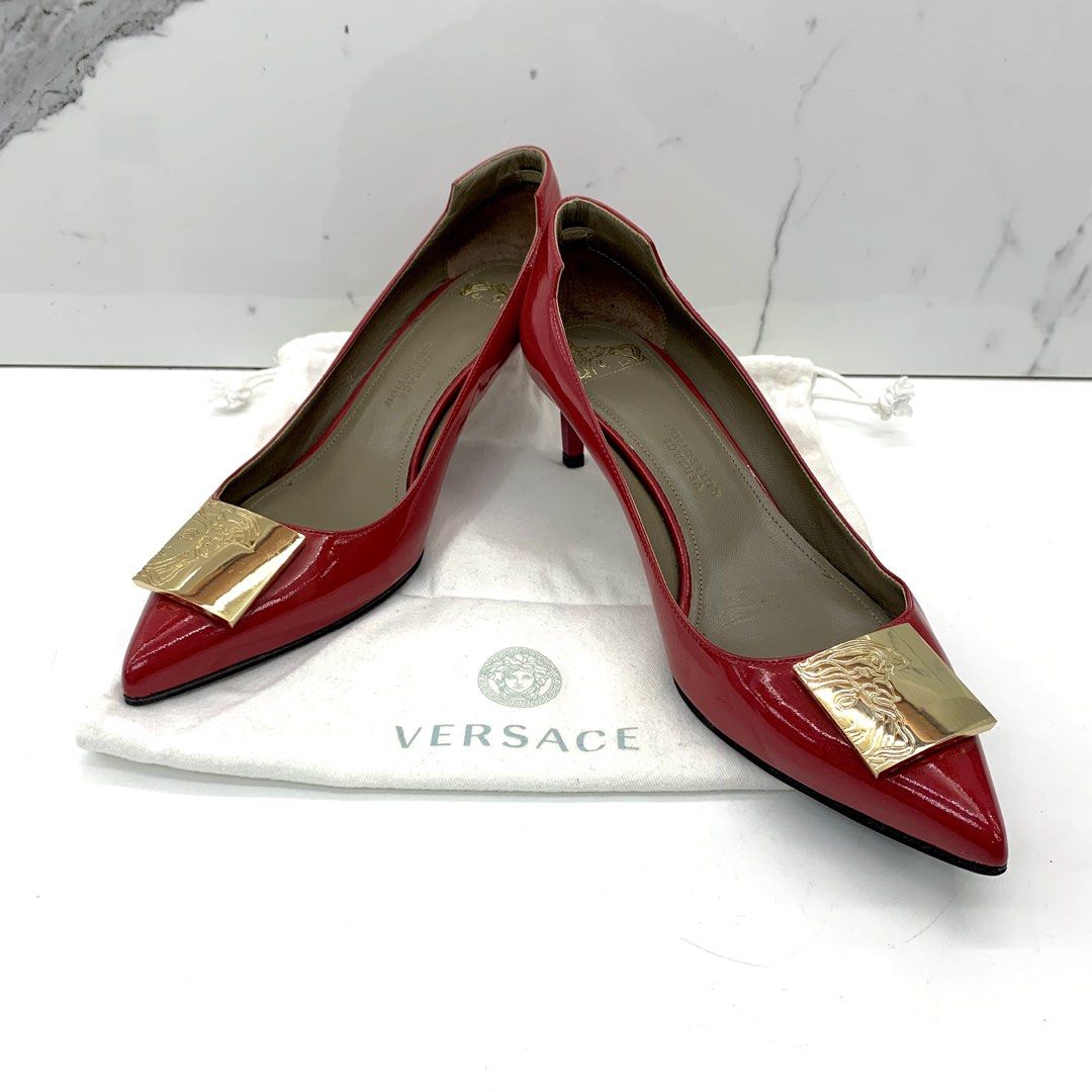 Red versace new arrivals heels