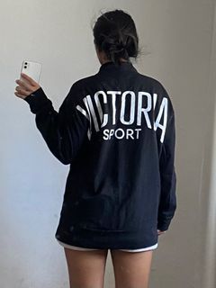 Victoria Sport Black Zip Up Oversized Sweater (unisex) 