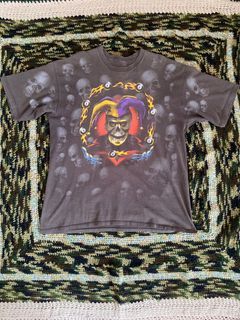Vintage 2003 Sturgis Joker 8Ball All Over Print Tee Shirt