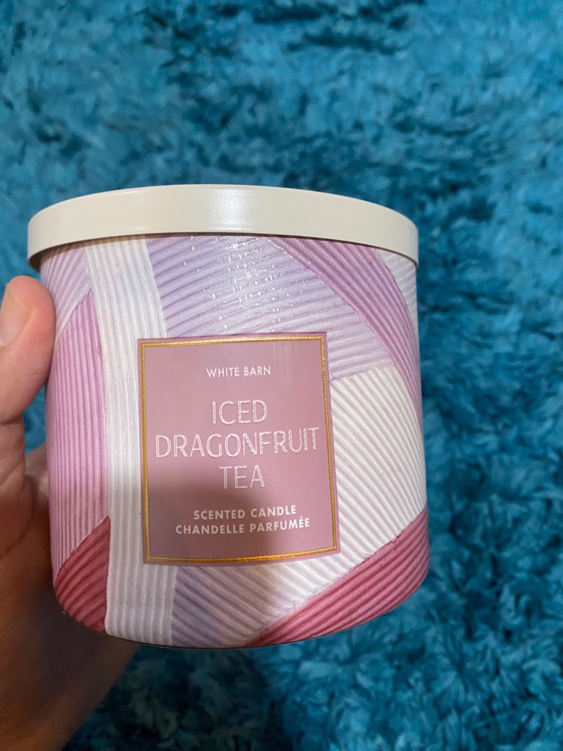 White Barn Bath Body Works 3 Wick Candles Iced Dragonfruit Tea