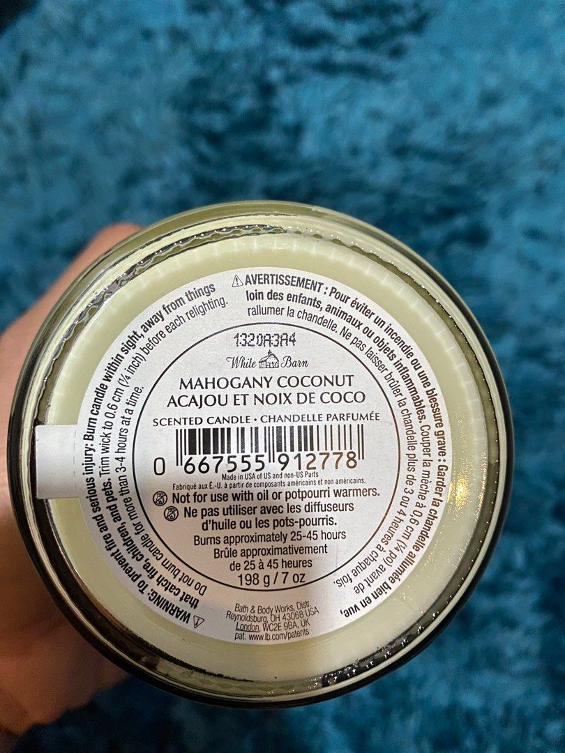 White Barn Bath Body Works Candle Mahogany Coconut on Carousell