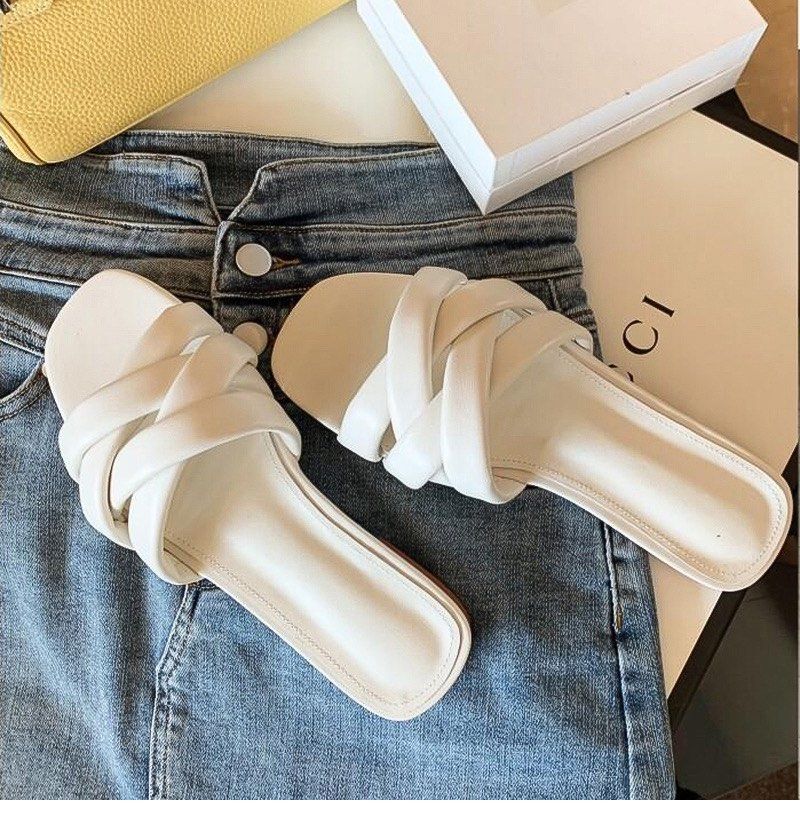 White slide on shoes sale