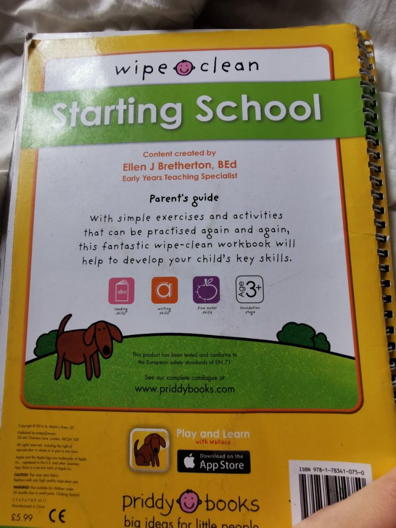 Wipe clean starting school priddy book on Carousell