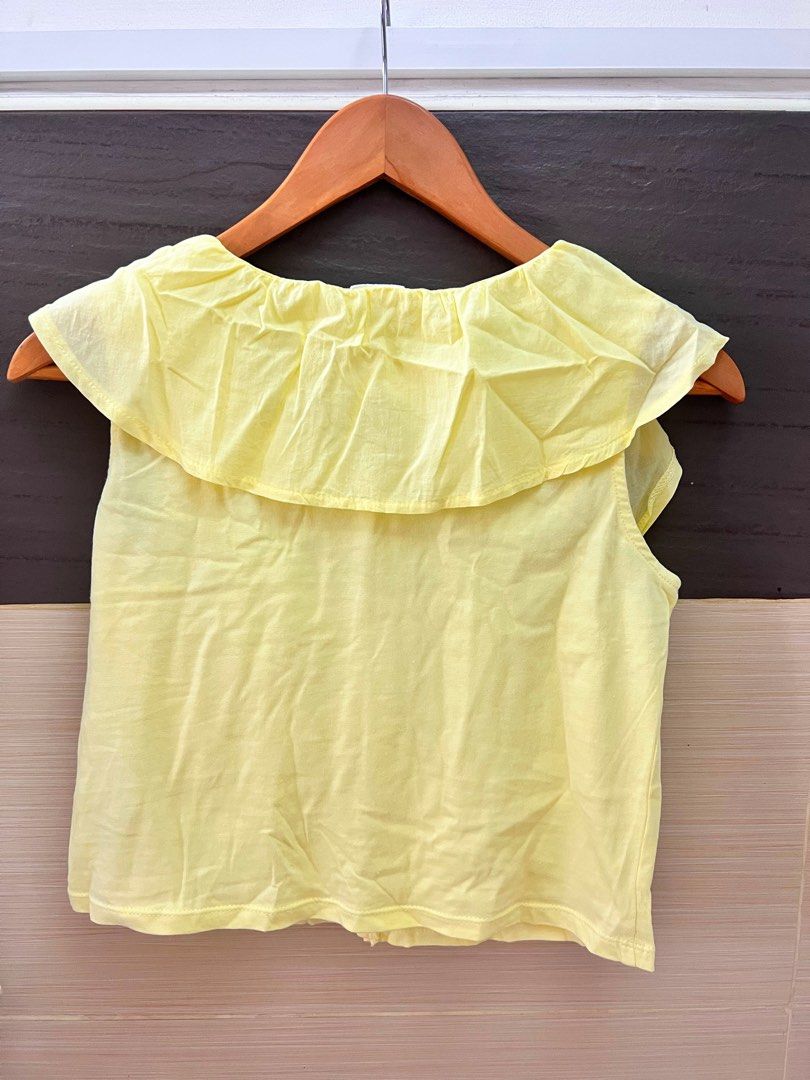 Zara Yellow Ruffled Top on Carousell
