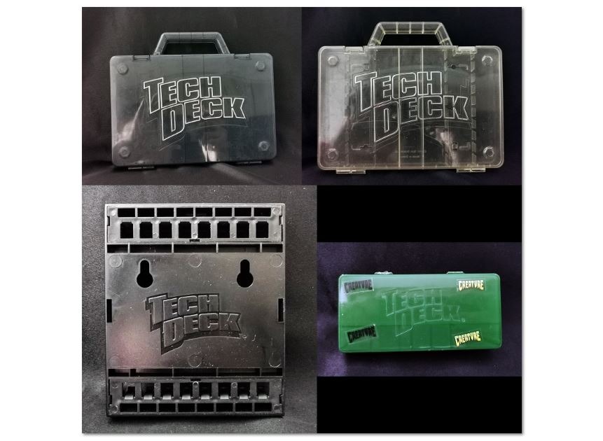 2 x Tech Deck Fingerboard Skateboard Storage Cases Clear Dark