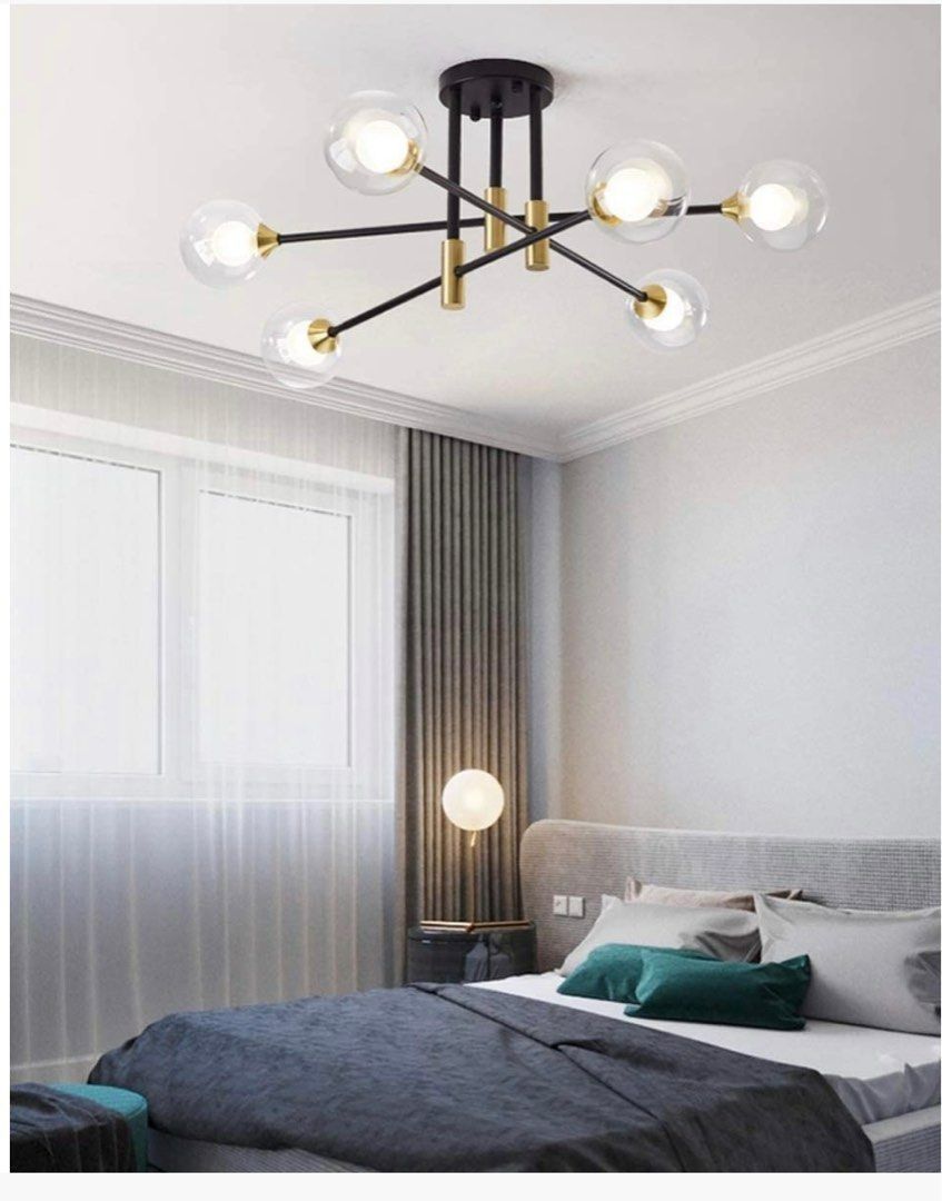 (3912) Surpars House Modern Sputnik chandelier,6 Lights Mid-Century ...