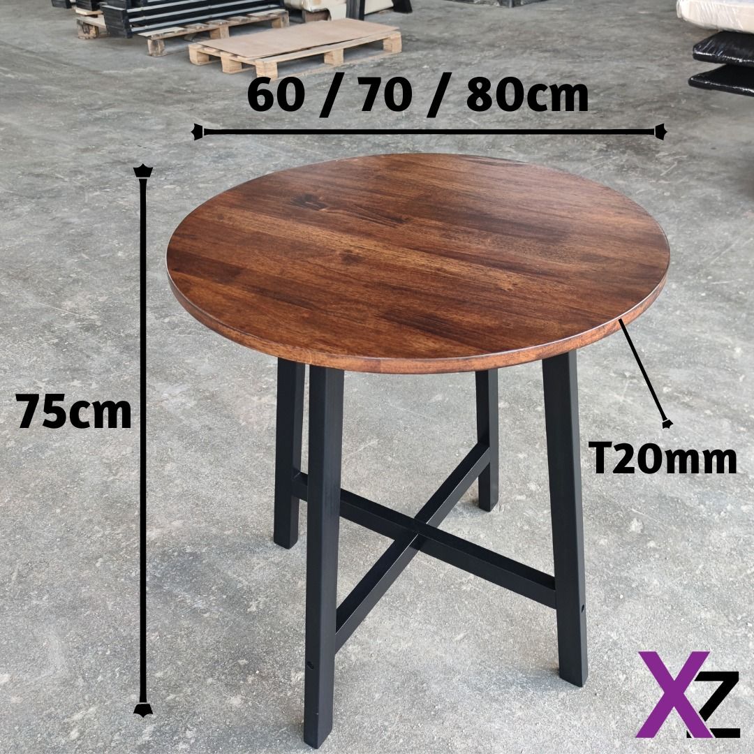 𝗫𝗭 ALPHA Round Table Coffee Table Rubberwood Cafe Table Meja Kopi Meja