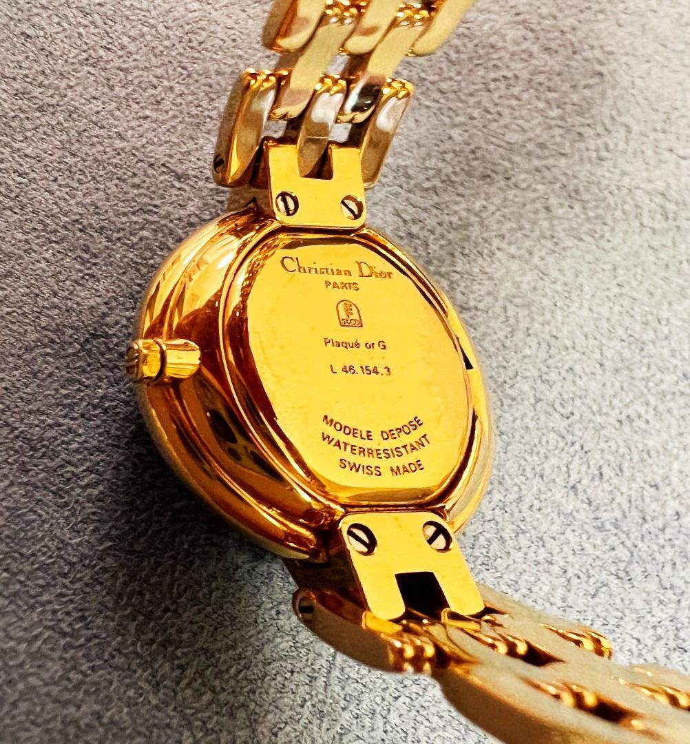 收藏級Christian Dior 經典Bagbeera系列金色女用鍊帶石英錶．錶徑26mm