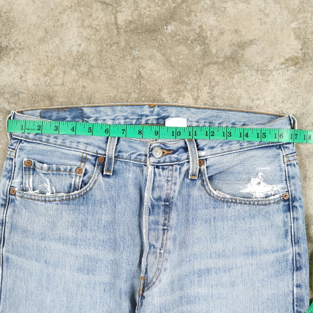 SALE 34 LEVIS 501 DENIM JEANS 2008 VINTAGE VTG BLUE INDIGO FADED BUTTON FLY STF PANTS USA AMERICA LEVI S LVC